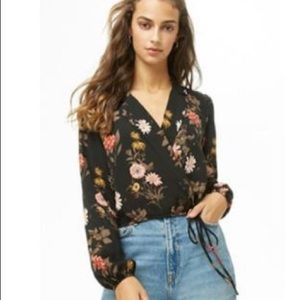 F21 forever 21 blouse wrapped cropped top blouse